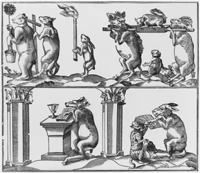 Procesja, ilustracja z "Roman de Renart".
